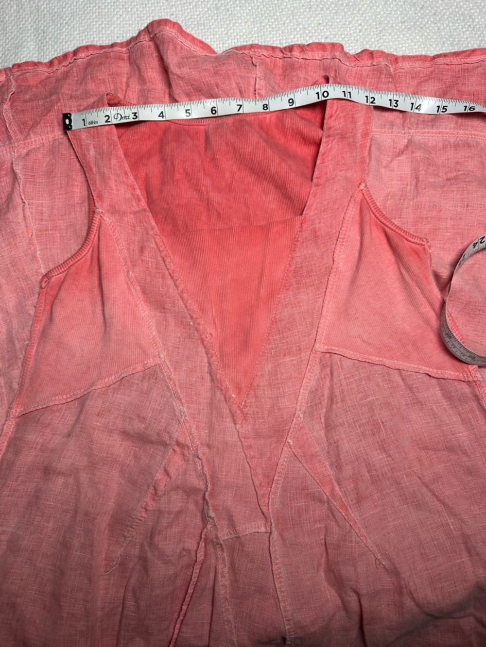 Inizio Made in Italy 100% Linen Sleeveless Midi Dress - Pink/Coral - Size M - Picture 8 of 8